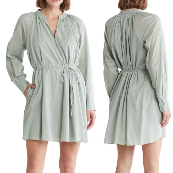 NWT Rebecca Taylor long sleeve cotton shift dress. Color: mint. Size XS - Picture 4 of 15